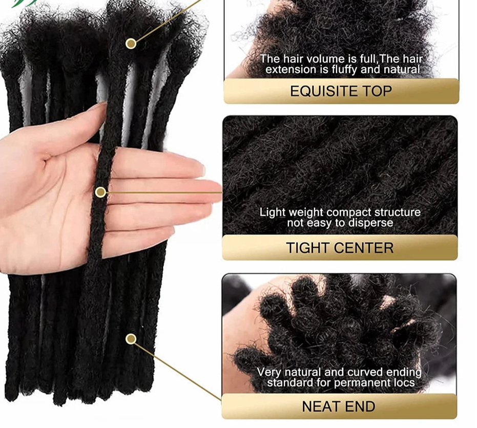 Dreadlock Extensions Human Hair 24 Inch 0.8cm
