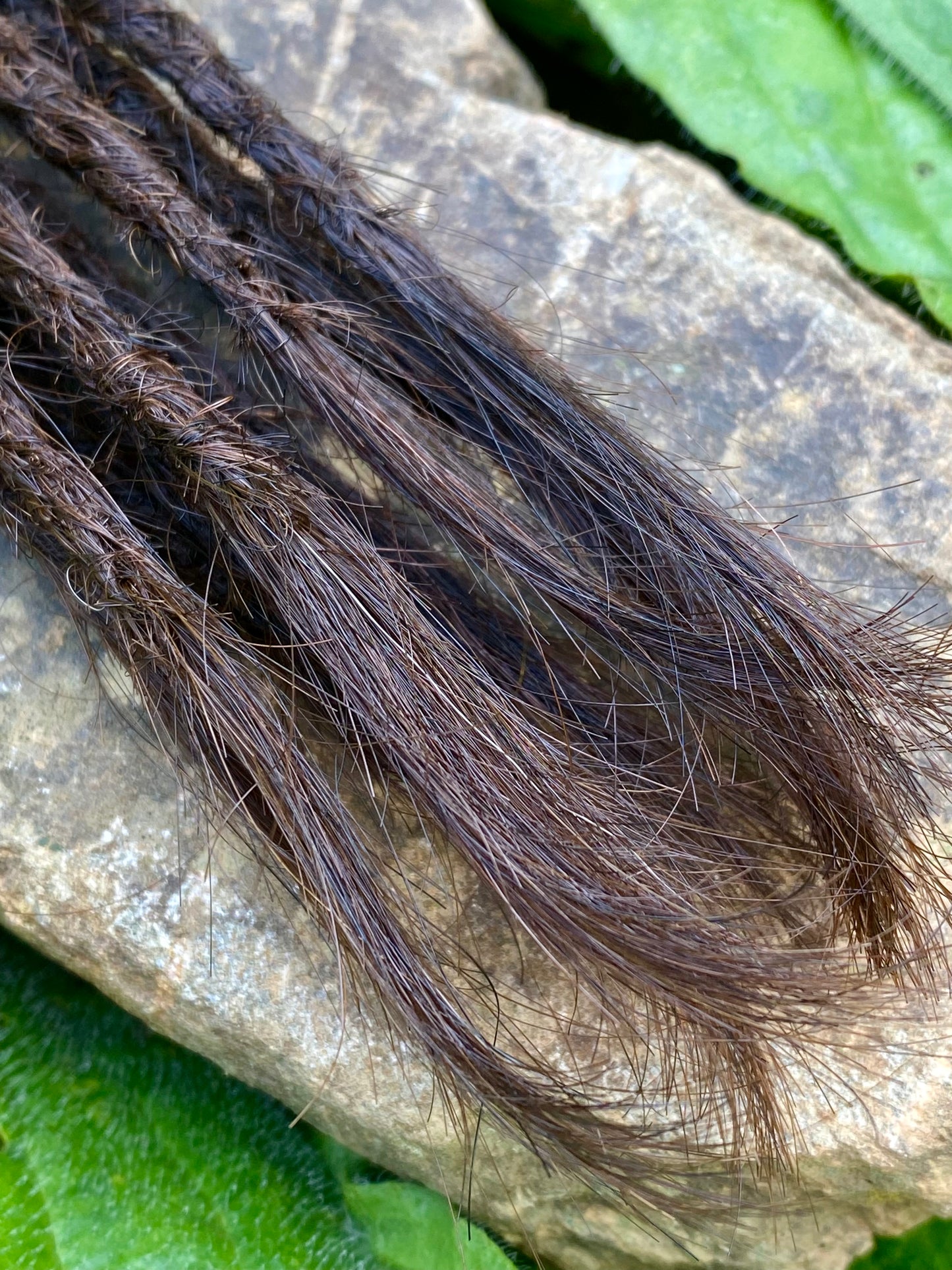 10 dreadlocks en cheveux humains européens – Brun foncé clair #4B