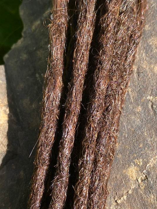 10 dreadlocks en cheveux humains européens – Brun moyen #5C