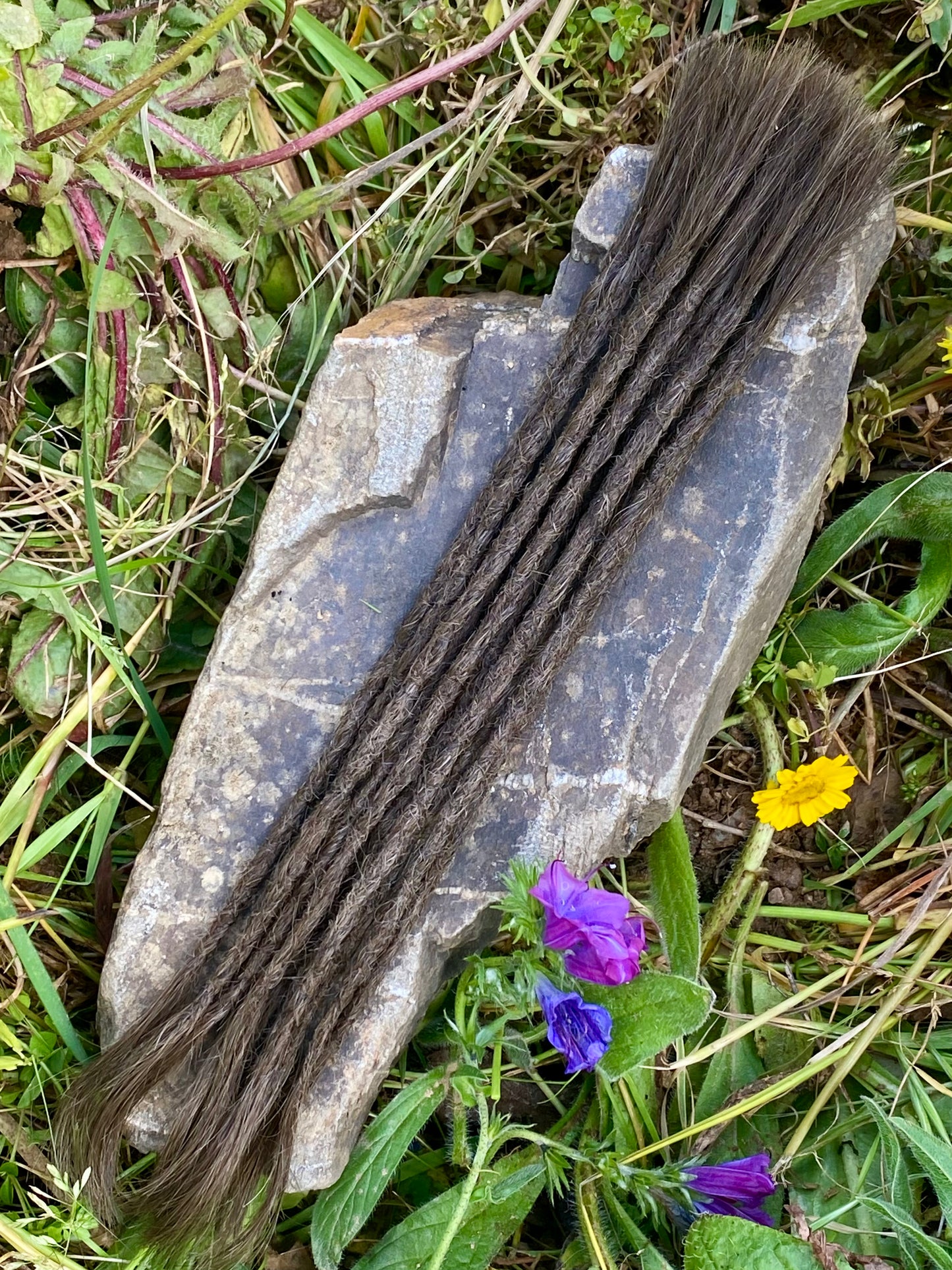 10 dreadlocks en cheveux humains européens, blond foncé mat #6.2