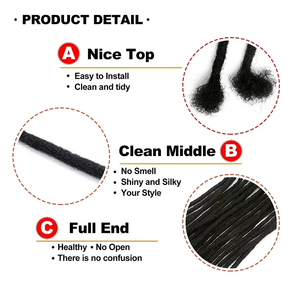 Dreadlocks Virgin Human Loc Extensions 0.6 cm Kinky