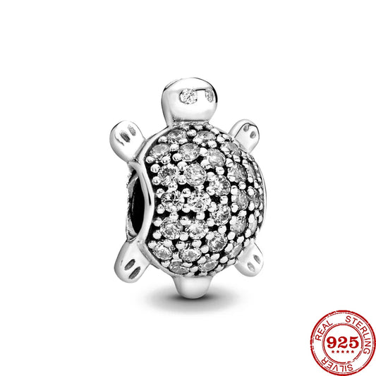 925 Sterling silver turtle diamante