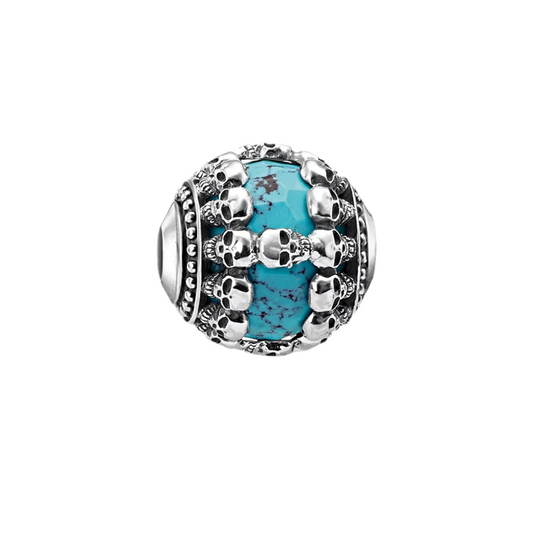 Blue Stone Skulls Bead