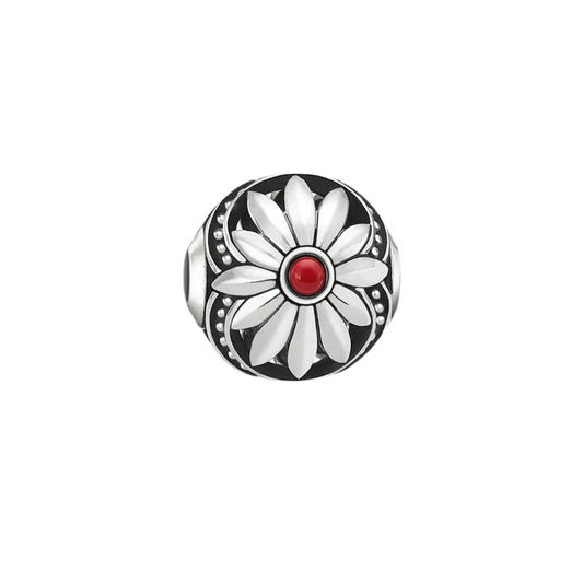 Red Petals Flower Bead