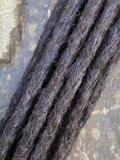 10 European Human Hair Dreadlocks in Dark Brown #4A