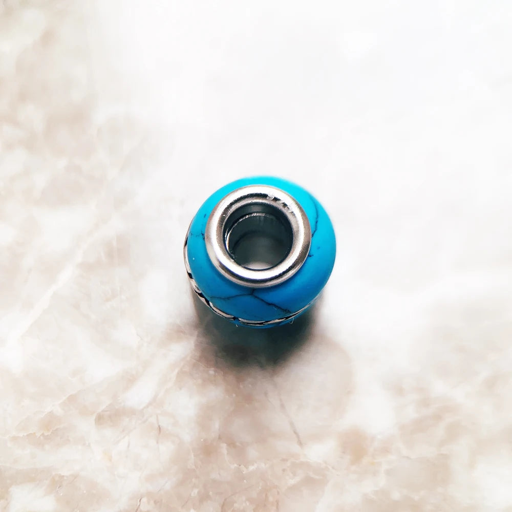 Turquoise Silver Bead