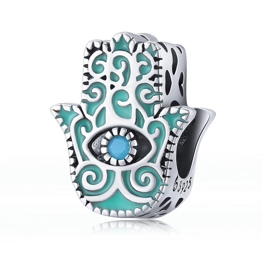 925 Sterling Silver Hamsa Bead