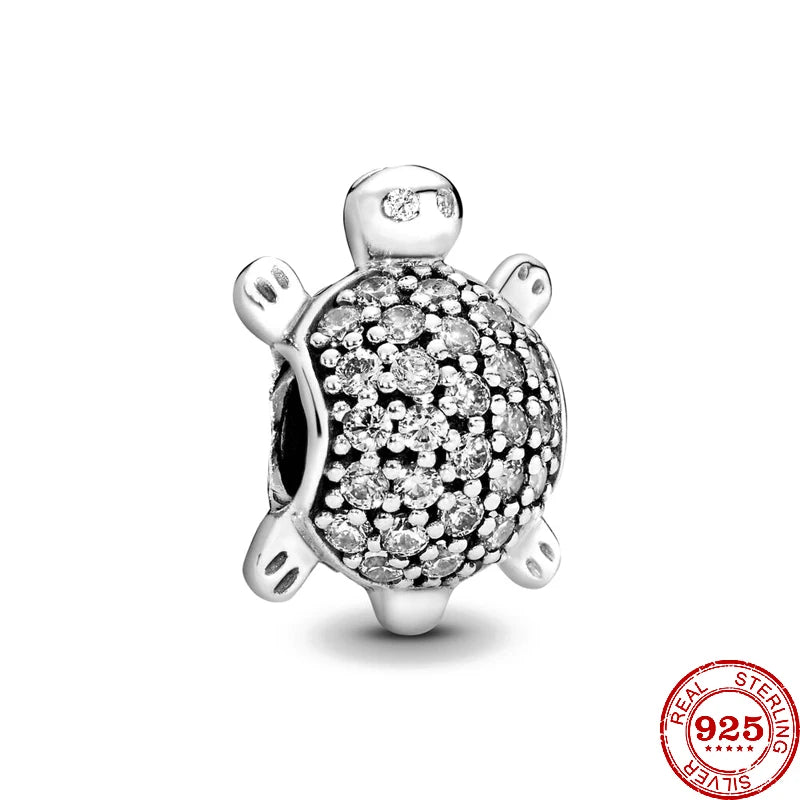 925 Sterling silver turtle diamante