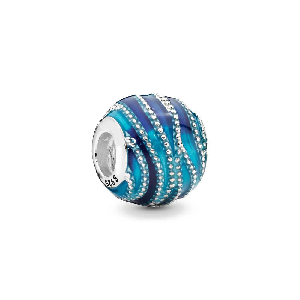 925 Sterling Silver Blue Bead Ocean