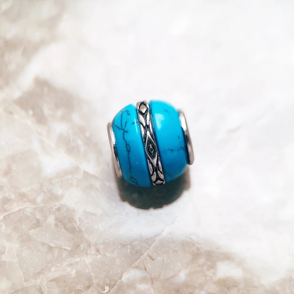 Turquoise Silver Bead