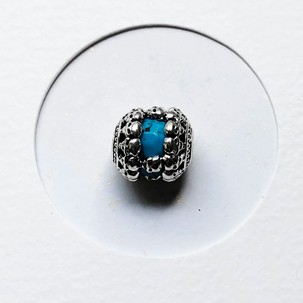 Blue Stone Skulls Bead